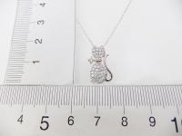 K18WG/PGダイヤモンド猫ネックレス 【猫ちゃんモチーフ】
