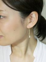 K18/K10YGピアス【キー】【リボン】ビジュードヴィーブル“ bijoux de vivre“