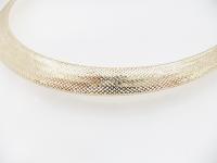 【K18YG】オメガ・ネックレス 幅広 幅12mm～5mm メッシュチョーカー 全長40cm